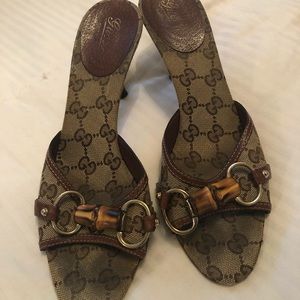 Gucci kitten heel sandal. Worn